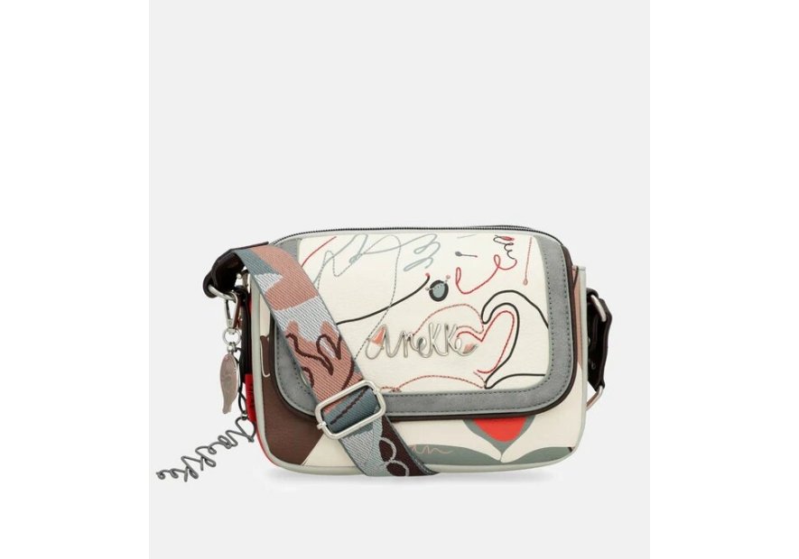 Anekke 40763-349 - POLYURÉTHANE - NOIR sac bandoulière à rabat ovale alma Sacs à mains