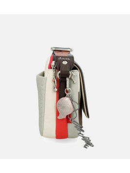 Anekke 40763-349 - POLYURÉTHANE - NOIR sac bandoulière à rabat ovale alma Sacs à mains