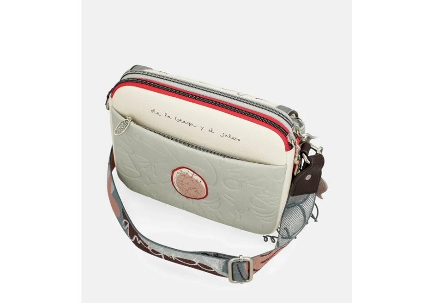 Anekke 40763-349 - POLYURÉTHANE - NOIR sac bandoulière à rabat ovale alma Sacs à mains