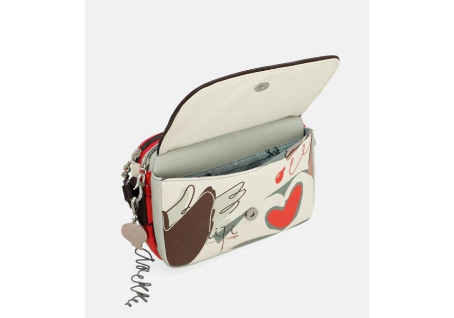 Anekke 40763-349 - POLYURÉTHANE - NOIR sac bandoulière à rabat ovale alma Sacs à mains