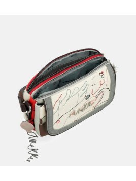 Anekke 40763-349 - POLYURÉTHANE - NOIR sac bandoulière à rabat ovale alma Sacs à mains