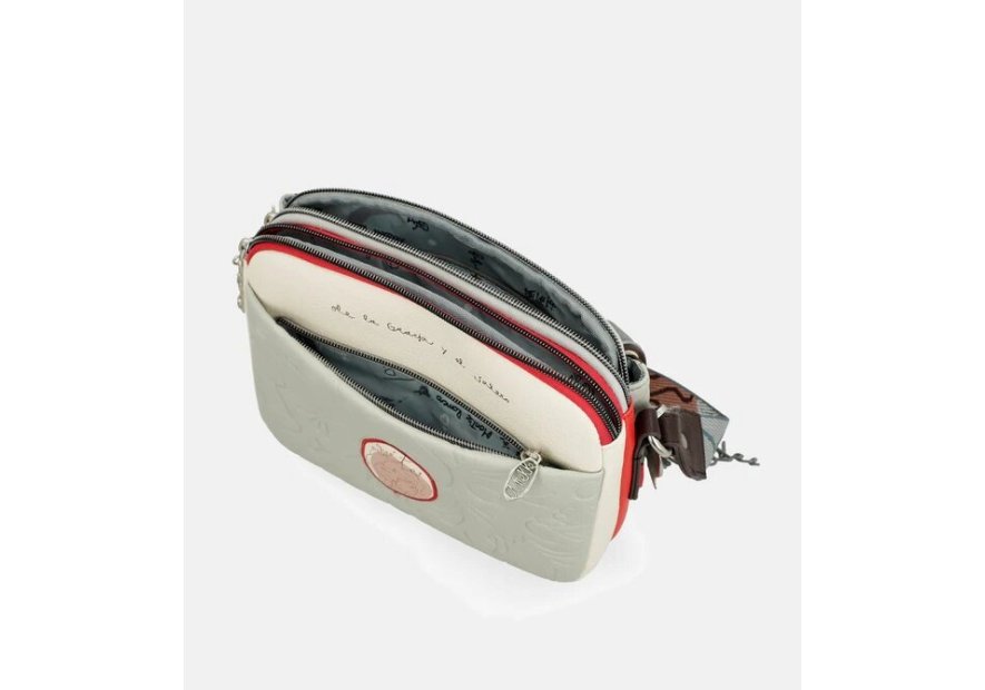 Anekke 40763-349 - POLYURÉTHANE - NOIR sac bandoulière à rabat ovale alma Sacs à mains