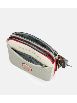 Anekke 40763-349 - POLYURÉTHANE - NOIR sac bandoulière à rabat ovale alma Sacs à mains