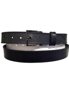 Les Ateliers Foures 50509 - CUIR CROUPON - NOIR ceinture homme cuir 30mm boucle argent