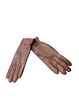 Glove Story 21191CA - CUIR D'AGNEAU - CORK gants femme cuir doublé cachemire bouton poignet gants femme