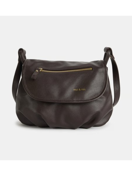 Nat & Nin JEN - CUIR DE VACHETTE - ÉBÈNE L sac à rabat gibecière jen Sacs à mains