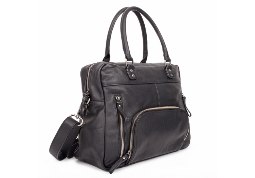 Nat & Nin MACY - CUIR DE VACHETTE - NOIR sac porté main et bandoulière macy Sacs à mains