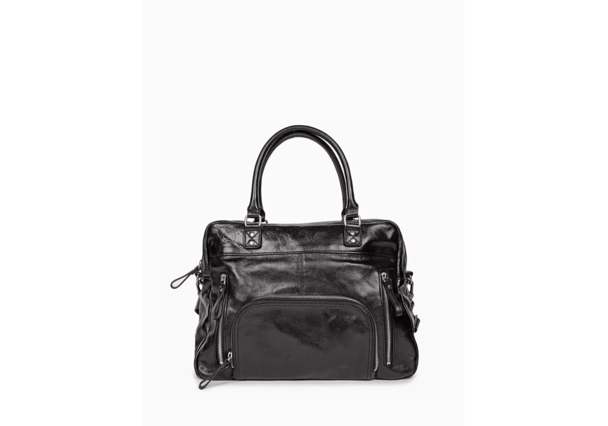 Nat & Nin MACY - CUIR DE VACHETTE - NOIR G sac porté main et bandoulière macy Sacs à mains