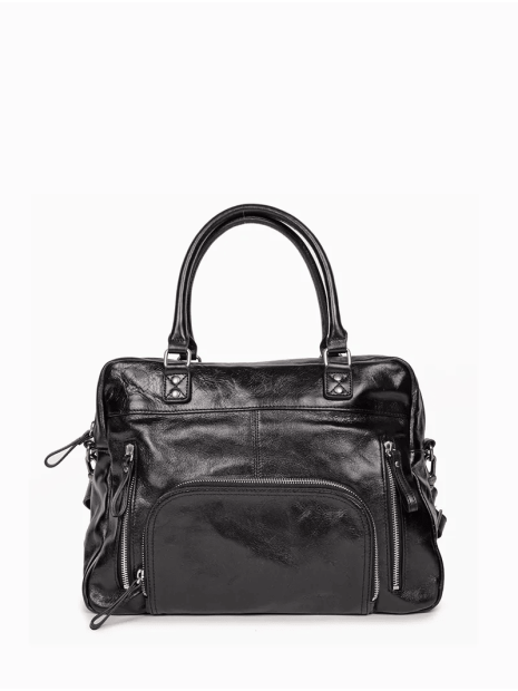 Nat & Nin MACY - CUIR DE VACHETTE - NOIR G sac porté main et bandoulière macy sacs-a-mains