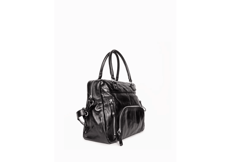 Nat & Nin MACY - CUIR DE VACHETTE - NOIR G sac porté main et bandoulière macy Sacs à mains