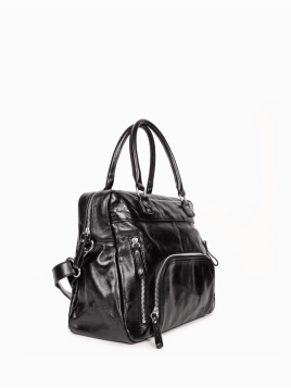 Nat & Nin MACY - CUIR DE VACHETTE - NOIR G sac porté main et bandoulière macy Sacs à mains