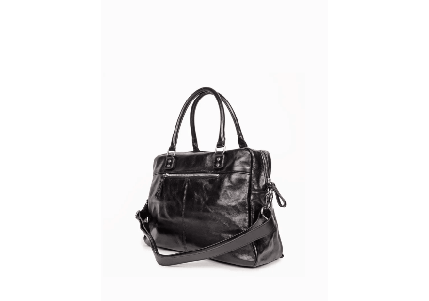 Nat & Nin MACY - CUIR DE VACHETTE - NOIR G sac porté main et bandoulière macy Sacs à mains