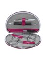 sacher 3864 - CUIR DE VACHETTE - BERRY trousse manucurre 5 pièces windrose beluga trousse-manucure