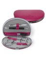 sacher 3864 - CUIR DE VACHETTE - BERRY trousse manucurre 5 pièces windrose beluga trousse-manucure