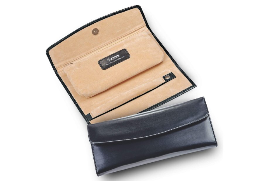 sacher 1010 - CUIR DE VACHETTE - NOIR trousse bijoux sacher jewellery bag trousse bijoux