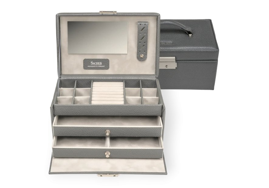 sacher 24.520 - CUIR DE VACHETTE - GRIS coffret à bijoux sacher emma coffret bijoux