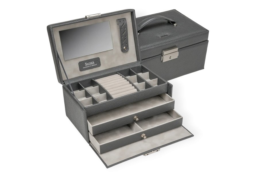 sacher 24.520 - CUIR DE VACHETTE - GRIS coffret à bijoux sacher emma coffret bijoux