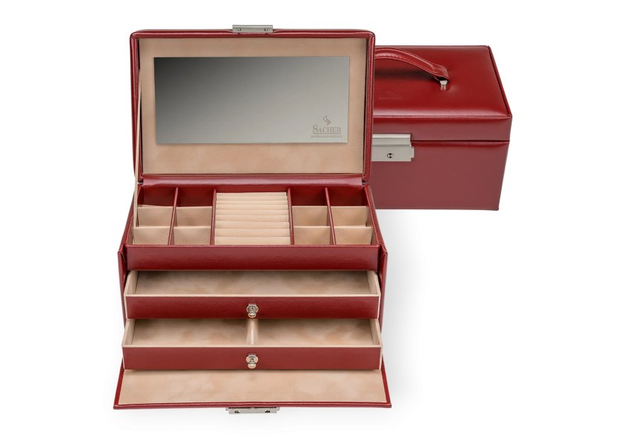 sacher 24.521 - CUIR DE VACHETTE - ROUG coffret à bijoux sacher emma coffret bijoux