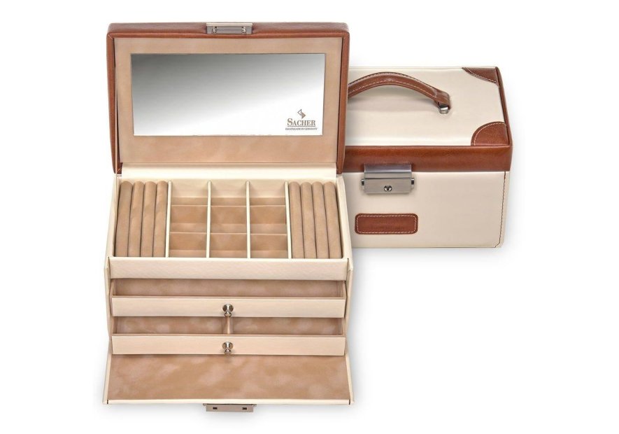 sacher 25.502 - POLYURÉTHANE - CREME coffret a bijoux sacher elly travel coffret bijoux