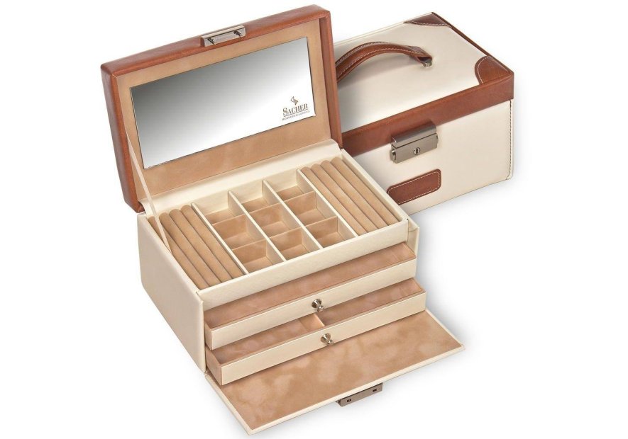 sacher 25.502 - POLYURÉTHANE - CREME coffret a bijoux sacher elly travel coffret bijoux