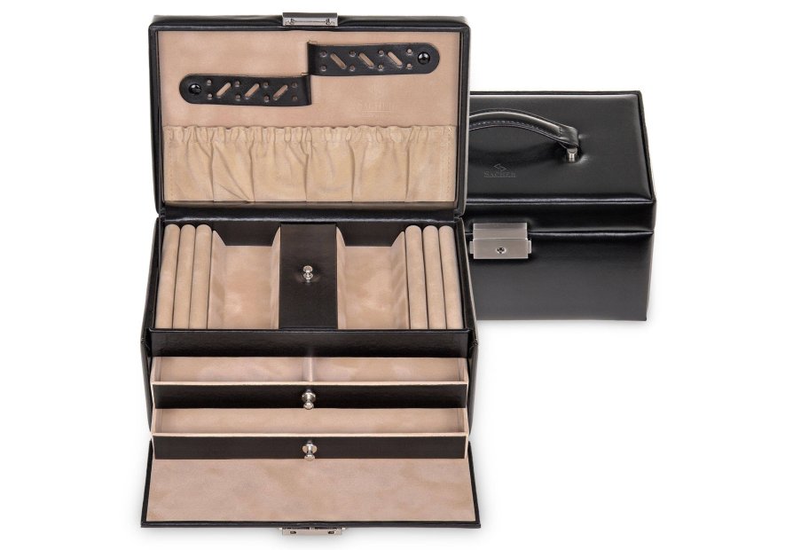 sacher 27.107 - CUIR DE VACHETTE - NOIR coffret bijoux sacher eva new classic coffret bijoux