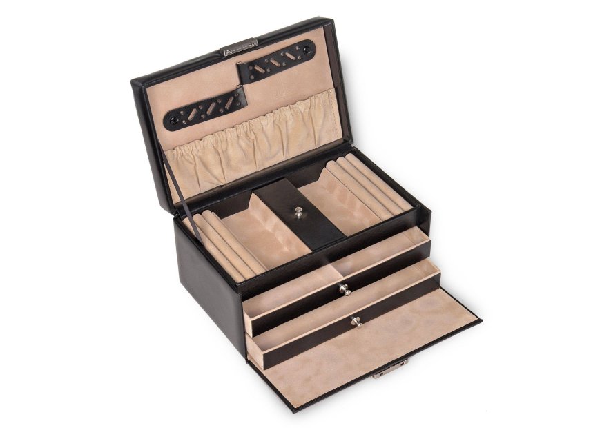 sacher 27.107 - CUIR DE VACHETTE - NOIR coffret bijoux sacher eva new classic coffret bijoux
