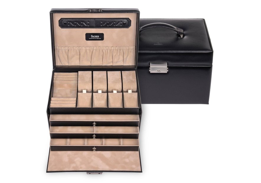 sacher 73.107 - CUIR DE VACHETTE - NOIR coffret a bijoux sacher katja coffret bijoux
