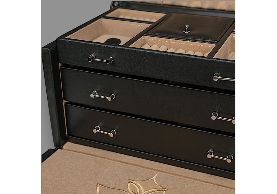 sacher 3244 - CUIR DE VACHETTE - NOIR coffret bijoux montres sacher ambiance coffret bijoux