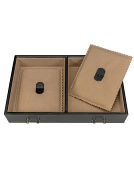 sacher 3244 - CUIR DE VACHETTE - NOIR coffret bijoux montres sacher ambiance coffret bijoux