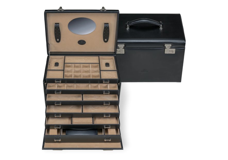 sacher 3347 - POLYURÉTHANE - NOIR coffret à bijoux xxl sacher merino coffret bijoux