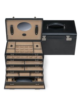 sacher 3347 - POLYURÉTHANE - NOIR coffret à bijoux xxl sacher merino coffret bijoux