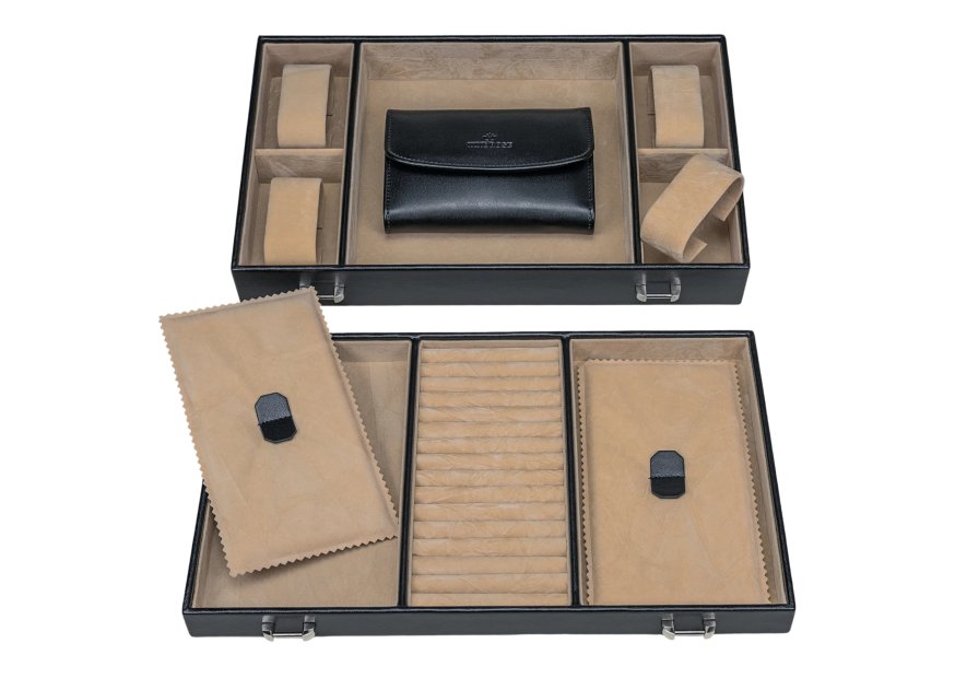 sacher 3347 - POLYURÉTHANE - NOIR coffret à bijoux xxl sacher merino coffret bijoux