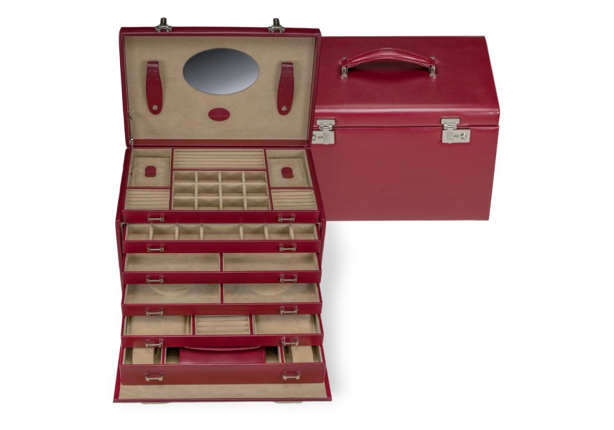 sacher 3347 - POLYURÉTHANE - ROUGE coffret à bijoux xxl sacher merino coffret bijoux