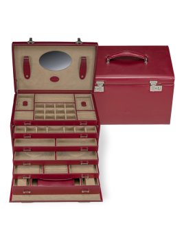 sacher 3347 - POLYURÉTHANE - ROUGE coffret à bijoux xxl sacher merino coffret bijoux