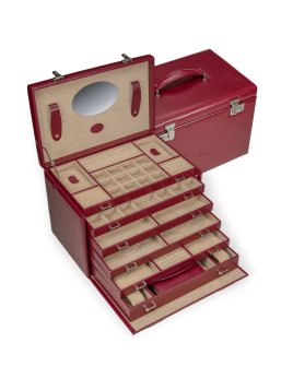 sacher 3347 - POLYURÉTHANE - ROUGE coffret à bijoux xxl sacher merino coffret bijoux