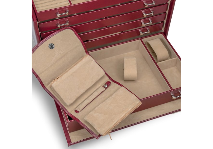 sacher 3347 - POLYURÉTHANE - ROUGE coffret à bijoux xxl sacher merino coffret bijoux