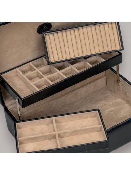 sacher 3350 - POLYURÉTHANE - NOIR coffret bijoux merino charmbox coffret bijoux