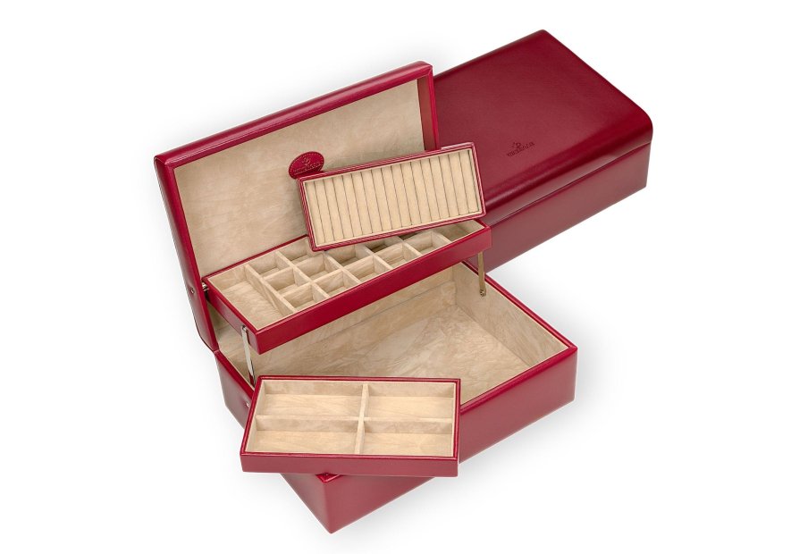 sacher 3350 - POLYURÉTHANE - ROUGE coffret bijoux merino charmbox coffret bijoux