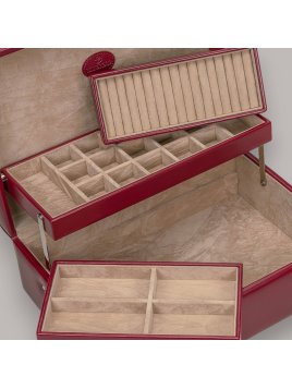 sacher 3350 - POLYURÉTHANE - ROUGE coffret bijoux merino charmbox coffret bijoux