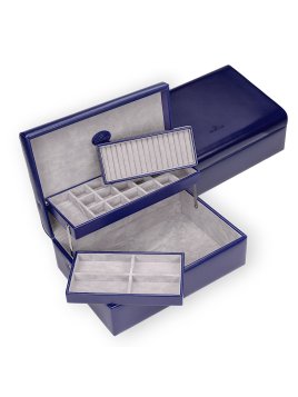 sacher 3350 - POLYURÉTHANE - BLEU FONCÉ coffret bijoux merino charmbox coffret bijoux