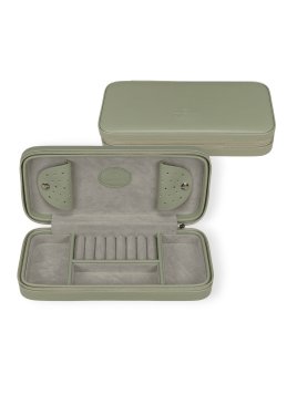 sacher 3923 - POLYURÉTHANE - SAUGE boite bijoux voyage windrose merino trousse bijoux