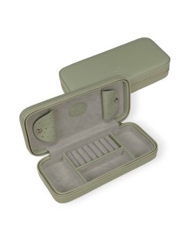 sacher 3923 - POLYURÉTHANE - SAUGE boite bijoux voyage windrose merino trousse bijoux