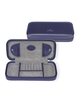 sacher 3923 - POLYURÉTHANE - BLEU FONCÉ boite bijoux voyage windrose merino trousse bijoux