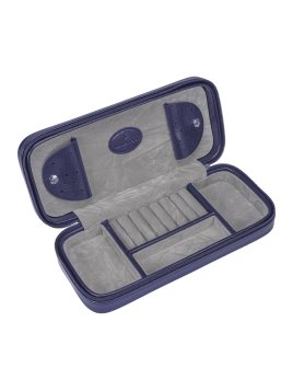 sacher 3923 - POLYURÉTHANE - BLEU FONCÉ boite bijoux voyage windrose merino trousse bijoux