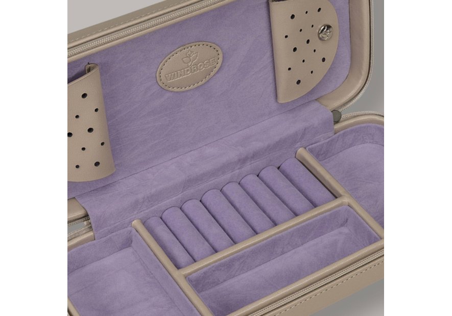 sacher 3923 - POLYURÉTHANE - BEIGE boite bijoux voyage windrose merino trousse bijoux