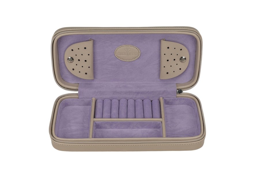 sacher 3923 - POLYURÉTHANE - BEIGE boite bijoux voyage windrose merino trousse bijoux