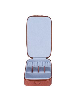 sacher 3955 - POLYURÉTHANE - TERACOTTA coffret à bijoux xl avec étui de voyage corbello coffret bijoux