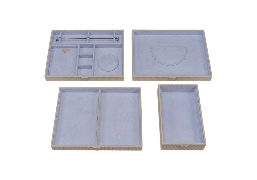 sacher 3955 - POLYURÉTHANE - TAUPE coffret à bijoux xl avec étui de voyage corbello coffret bijoux