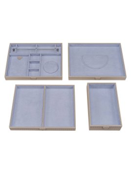 sacher 3955 - POLYURÉTHANE - TAUPE coffret à bijoux xl avec étui de voyage corbello coffret bijoux