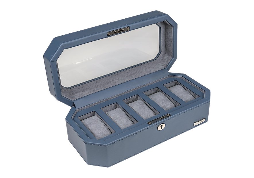 sacher 4010 - POLYURÉTHANE - BLEU coffret 5 montres vitré windrose tempora coffret bijoux